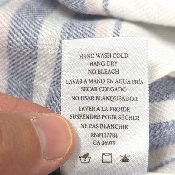 Rails Button Down Women's Shirt Size Medium Hunter White Blush Long Sleeve - Picture 8 of 8